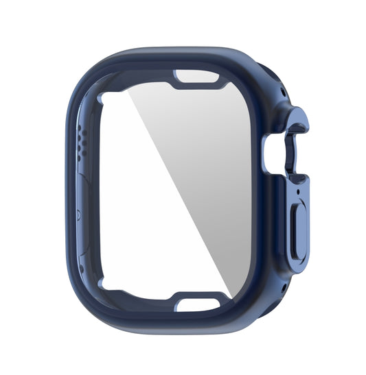 ENKAY Electroplated Soft TPU Case with Screen Film For Apple Watch Ultra / Ultra 2 49mm(Blue) - Watch Cases by ENKAY | Online Shopping UK | buy2fix