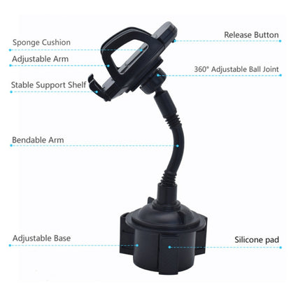 C009 Adjustable Car Cup Holder 360 Degree Universal Car Mount - In Car by buy2fix | Online Shopping UK | buy2fix