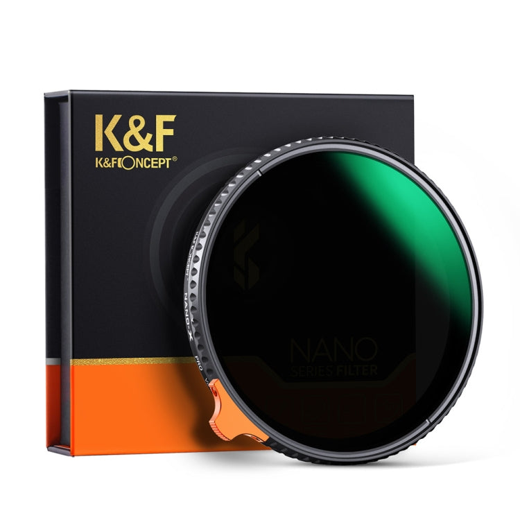 K&F CONCEPT KF01.1619 82mm ND2 To ND400 Variable Adjustable Camera Lens Filter With Orange Putter - Camera Accessories by K&F | Online Shopping UK | buy2fix