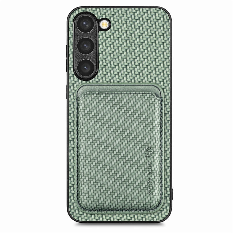 For Samsung Galaxy S23+ 5G Carbon Fiber Leather Card Magsafe Case(Green) - Galaxy S23+ 5G Cases by buy2fix | Online Shopping UK | buy2fix