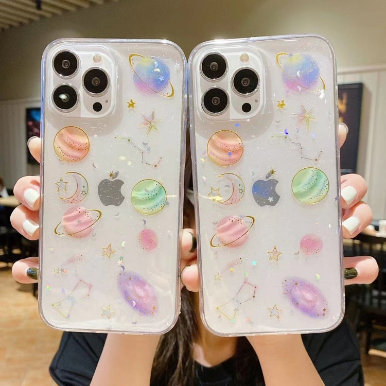 For iPhone 11 Pro Max Cosmic Star Glitter Epoxy TPU Phone Case(Transparent) - iPhone 11 Pro Max Cases by buy2fix | Online Shopping UK | buy2fix