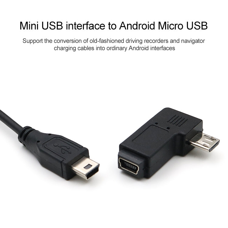 90 Degree Mini USB Female to Micro USB Male Adapter -  by buy2fix | Online Shopping UK | buy2fix