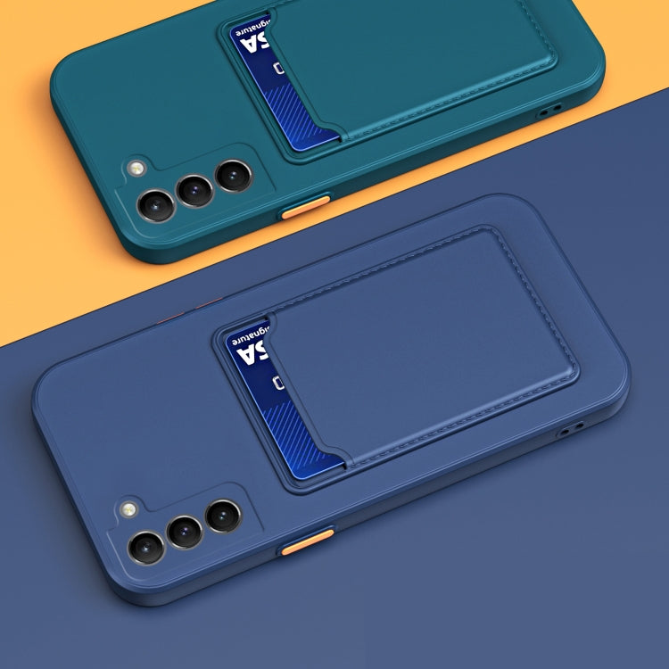 For Samsung Galaxy A14 5G Skin Feel Card TPU Contrast Color Button Phone Case(Dark Blue) - Galaxy Phone Cases by buy2fix | Online Shopping UK | buy2fix