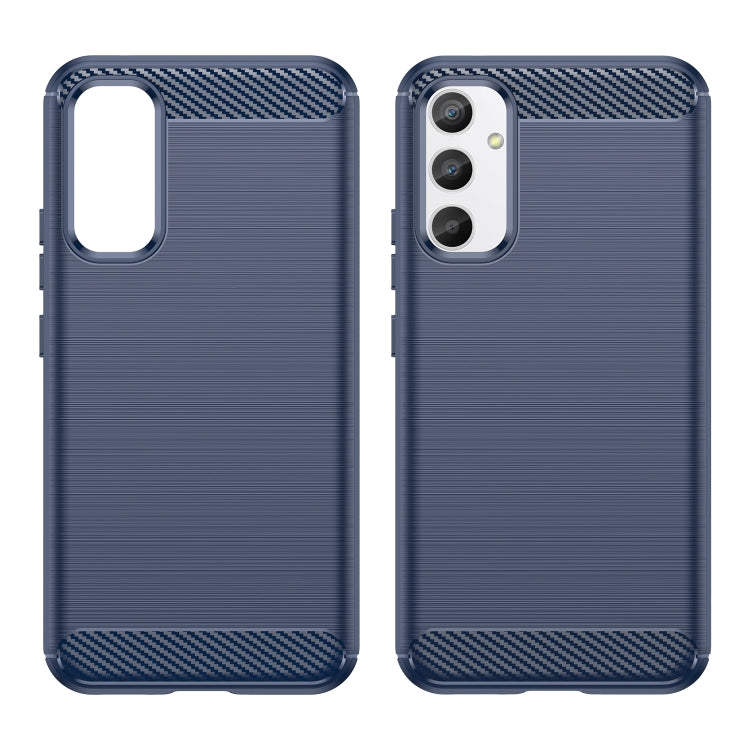 For Samsung Galaxy A34 5G Brushed Texture Carbon Fiber TPU Phone Case(Blue) - Galaxy Phone Cases by buy2fix | Online Shopping UK | buy2fix