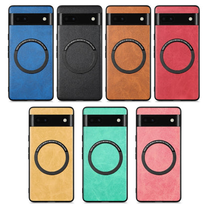 For Google Pixel 6A Solid Color Leather Phone Case(Black) - Google Cases by buy2fix | Online Shopping UK | buy2fix