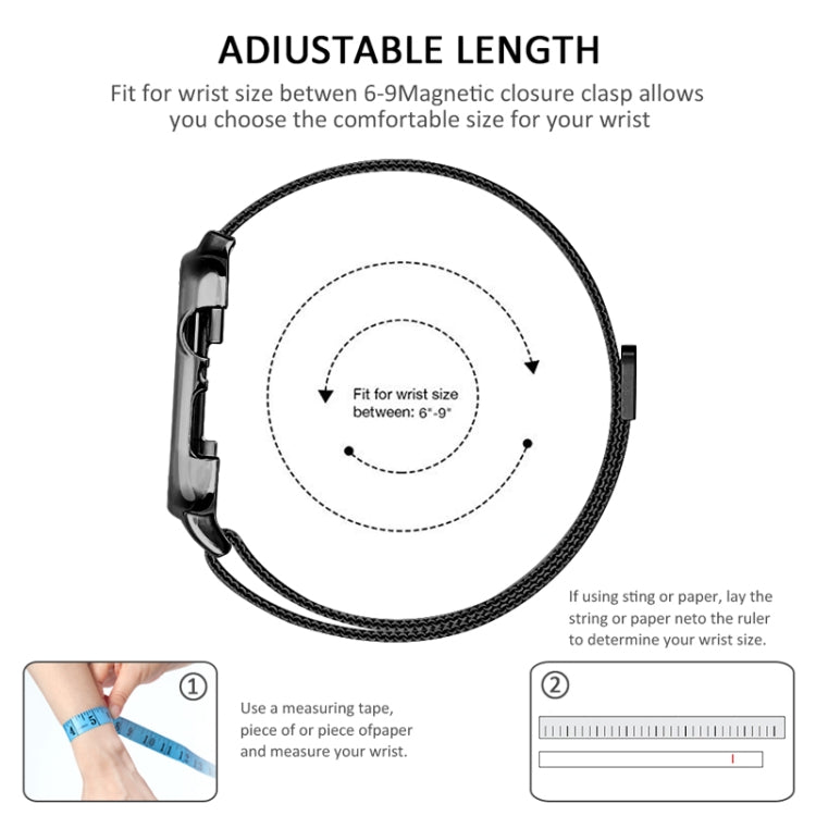 Milanese Loop Magnetic Stainless Steel Watch Band With Frame for Apple Watch Series 4 / 5 40mm(Black) - Smart Wear by buy2fix | Online Shopping UK | buy2fix