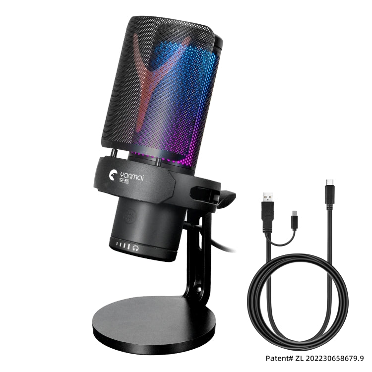 Yanmai GM7 USB Gaming Laptop Microphone with RGB Light - Microphone by Yanmai | Online Shopping UK | buy2fix