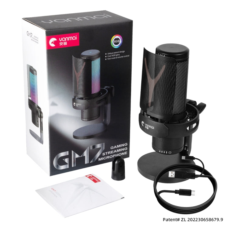 Yanmai GM7 USB Gaming Laptop Microphone with RGB Light - Microphone by Yanmai | Online Shopping UK | buy2fix