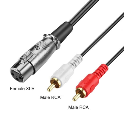 JUNSUNMAY 2 RCA Male to XLR Female Stereo Audio Cable, Cable Length:3m -  by JUNSUNMAY | Online Shopping UK | buy2fix