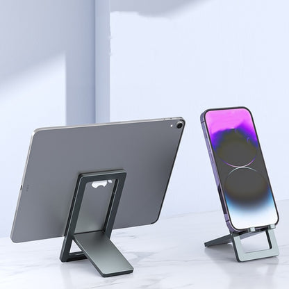 H18 Multifunctional Portable Phone Tablet Desktop Folding Stand(Gray) - Desktop Holder by buy2fix | Online Shopping UK | buy2fix