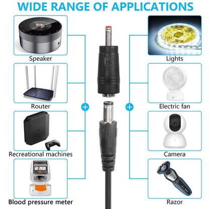 USB 5V to DC 9V 5.5mm x 2.5mm Converter Step Up Voltage Converter Power Cable with 8 Connectors - AC Adapers by buy2fix | Online Shopping UK | buy2fix