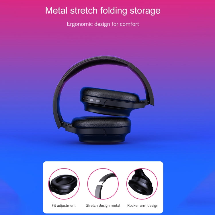 OY713 Blcak Music Headset Wireless BT5.0 Headphones Call Center Earphone With Microphone - Microphones & Headsets by buy2fix | Online Shopping UK | buy2fix