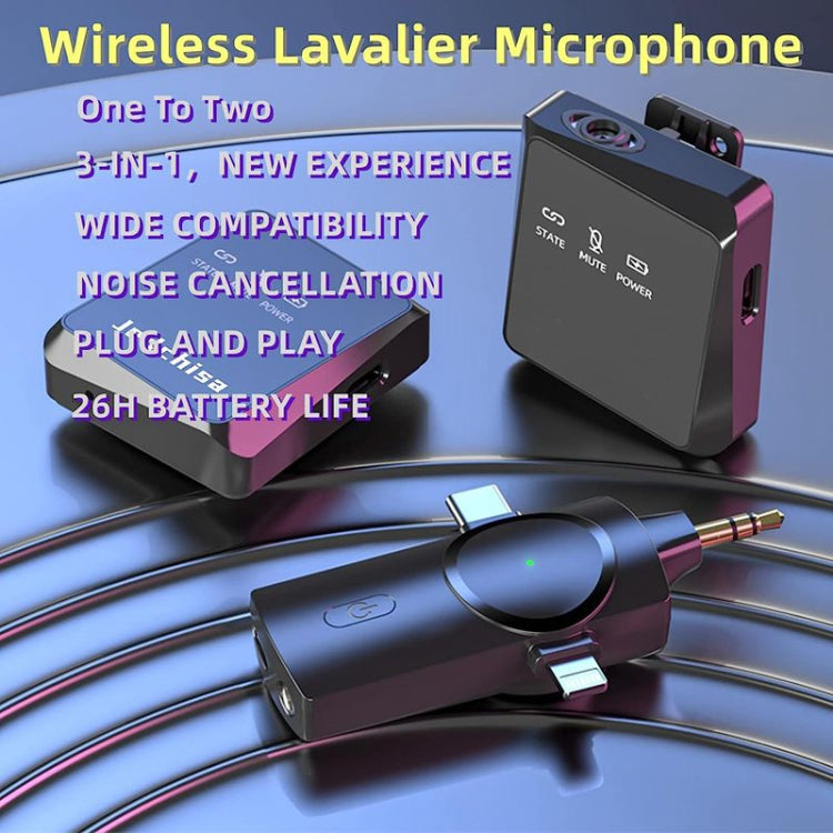 One by Two 3 in 1 Mini Wireless Lavalier Microphone for iPhone / iPad / Android / PC Camera - Microphone by buy2fix | Online Shopping UK | buy2fix