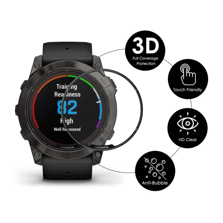 For Garmin Fenix 7S Pro 10pcs ENKAY 3D Full Coverage Soft PC Edge PMMA HD Screen Protector Film - Screen Protector by ENKAY | Online Shopping UK | buy2fix