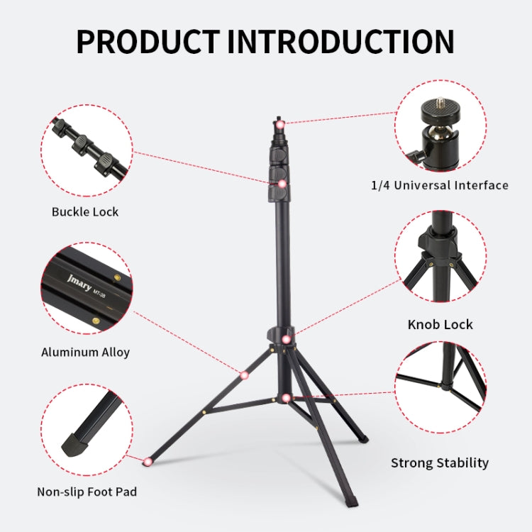 JMARY MT38 Travel Tripod Phone Holder 1.68m Telescopic Vlogging Camera Mount Tripod Stand - Tripods by Jmary | Online Shopping UK | buy2fix