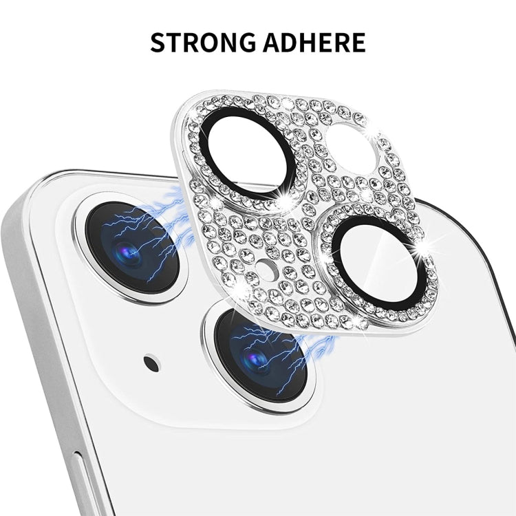 For iPhone 15 / 15 Plus ENKAY Hat-Prince Blink Diamond Camera Lens Aluminium Alloy + Tempered Glass Full Coverage Protector(Black) - iPhone 15 Tempered Glass by ENKAY | Online Shopping UK | buy2fix