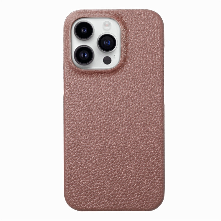 For iPhone 15 Pro Max Litchi Oil Edge Leather Back Phone Case(Jujube Apricot) - iPhone 15 Pro Max Cases by buy2fix | Online Shopping UK | buy2fix