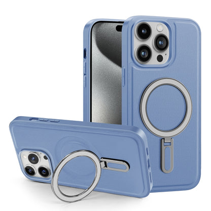 For iPhone 15 Pro Max Shield MagSafe Magnetic Holder Phone Case(Blue) - iPhone 15 Pro Max Cases by buy2fix | Online Shopping UK | buy2fix