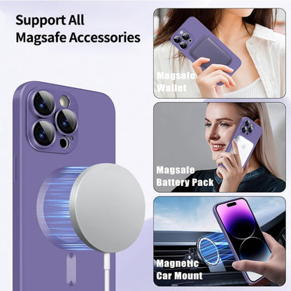 For iPhone 15 Pro Max ENKAY MagSafe Matte TPU Phone Case with Lens Film & Screen Glass Film(Purple) - iPhone 15 Pro Max Cases by ENKAY | Online Shopping UK | buy2fix