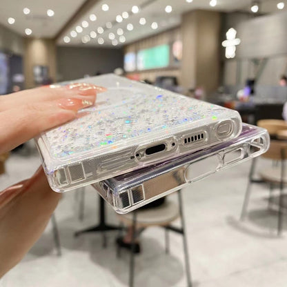 For Samsung Galaxy S23+ 5G MagSafe Glitter Hybrid Clear TPU Phone Case(Green) - Galaxy S23+ 5G Cases by buy2fix | Online Shopping UK | buy2fix