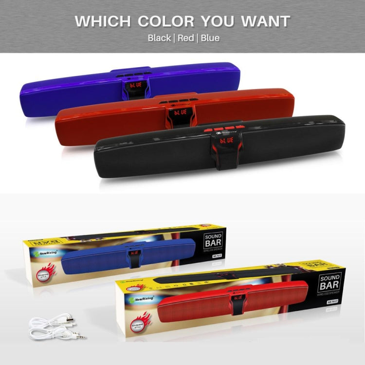 New Rixing NR7017 TWS Portable 10W Stereo Surround Soundbar Bluetooth Speaker with Microphone(Red) - Desktop Speaker by New Rixing | Online Shopping UK | buy2fix
