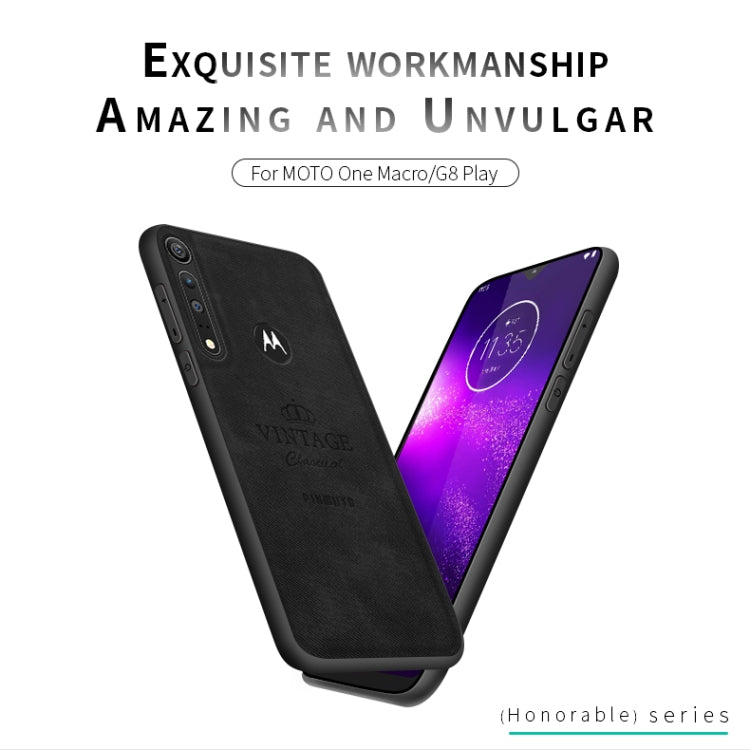 For MOTO G8 Play / One macro PINWUYO Zun Series PC + TPU + Skin Waterproof And Anti-fall All-inclusive Protective Shell(Black) - Motorola Cases by PINWUYO | Online Shopping UK | buy2fix