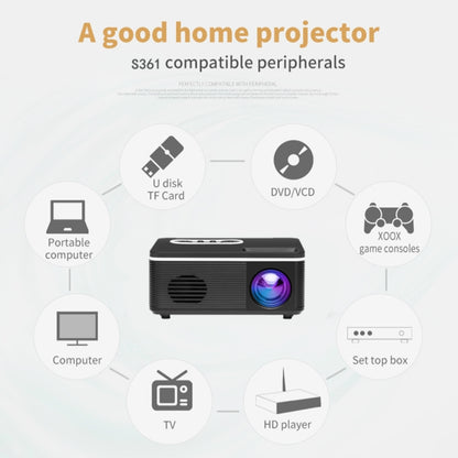 S361 80 lumens 320 x 240 Pixel Portable Mini Projector, Support 1080P, EU Plug(White) - Consumer Electronics by buy2fix | Online Shopping UK | buy2fix