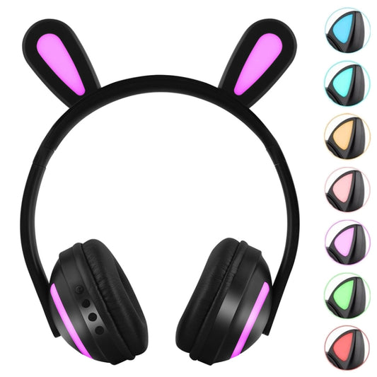 ZW19 LED 7 Colors light Bluetooth Stereo Wireless Headphones Cat Ear Flashing Glowing  Gaming Headset Earphone(Rabbit Girl) - Headset & Headphone by buy2fix | Online Shopping UK | buy2fix