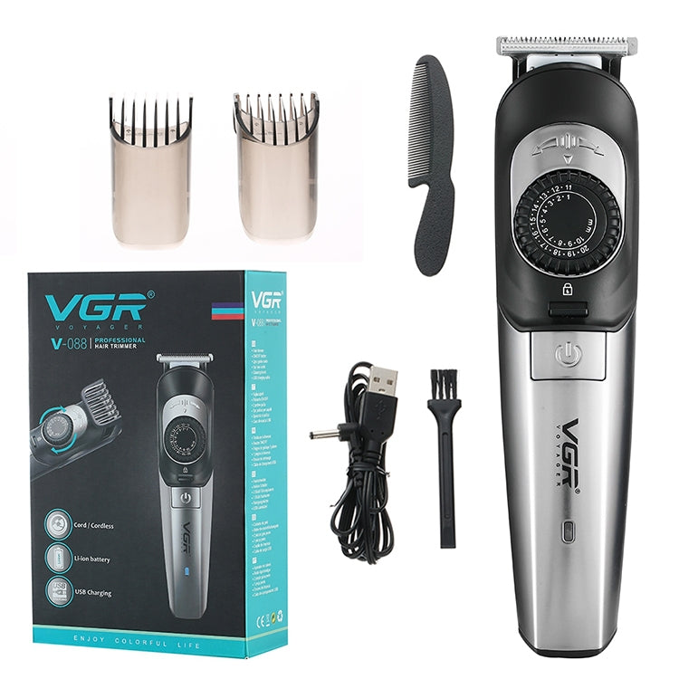 VGR V-088 5W USB Stylish Man Stylish Sharp Tool Hair Clipper with Multi-size Fine Adjustment - Hair Trimmer by VGR | Online Shopping UK | buy2fix