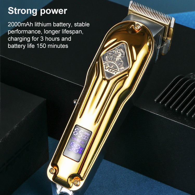 VGR V-267 10W USB Metal Hair Clipper with LED Digital Display & 5 Gears Adjustment (Gold) - Hair Trimmer by VGR | Online Shopping UK | buy2fix