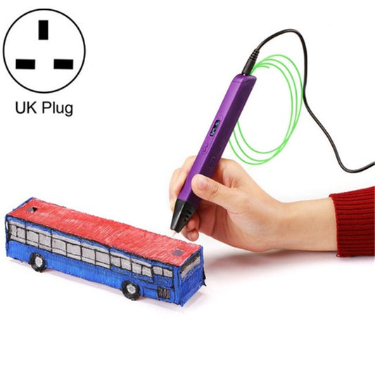 RP800A Childrens Educational Toys 3D Printing Pen, Plug Type:UK Plug(Purple) - Consumer Electronics by buy2fix | Online Shopping UK | buy2fix