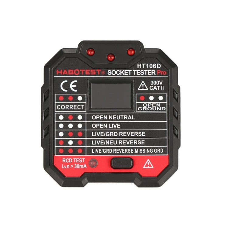 HT106 Socket Testers Voltage Test Detector Ground Line Neutral Line Live Line Leakage Electroscope(US Plug) - Consumer Electronics by buy2fix | Online Shopping UK | buy2fix