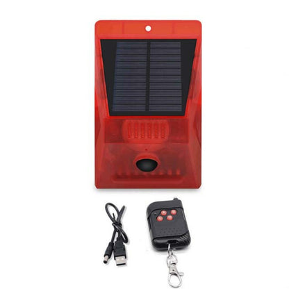 129dB Solar Alarm Light Human Body Induction Remote Control Alarm Farm Anti-theft Drive Object Sound and Light Alarm Light, Style:N911C English - Security by buy2fix | Online Shopping UK | buy2fix