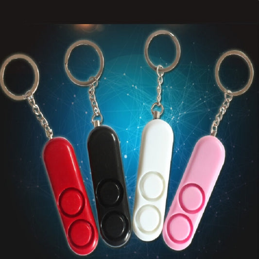 2 PCS 120dB Self Defense Anti-rape Device Dual Speakers Loud Alarm Safety Personal Security Keychain, Random Color Delivery - Security by buy2fix | Online Shopping UK | buy2fix