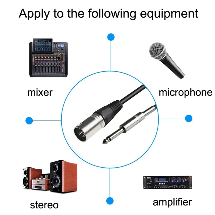 6.35mm Caron Male To XLR 2pin Balance Microphone Audio Cable Mixer Line, Size:0.5m - Microphone Audio Cable & Connector by buy2fix | Online Shopping UK | buy2fix