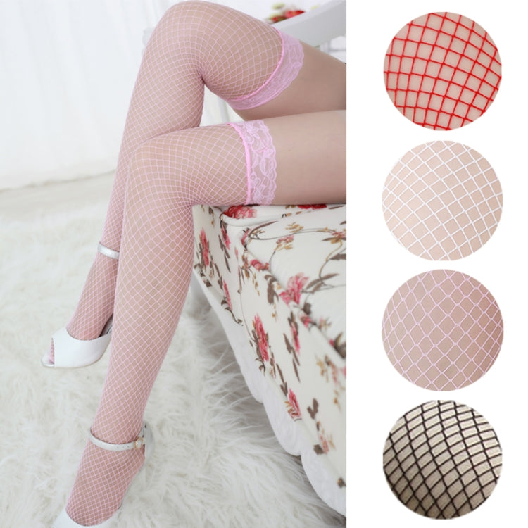 Sexy Linger Over Knee Socks Sexy Fishnet Lace Nylon Top Mesh Thigh High Stockings Pantyhose Long Tights(Pink) - Outdoor & Sports by buy2fix | Online Shopping UK | buy2fix