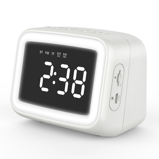 AEC BT-511 Mini LED HD Mirror Bluetooth Speaker, Support 32GB TF Card & 3.5mm AUX & Dual Alarm Clock & Real-time Temperature & Hands-free Calling(White) - Mini Speaker by AEC | Online Shopping UK | buy2fix