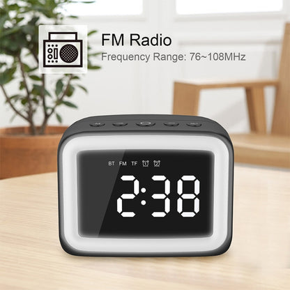 AEC BT-511 Mini LED HD Mirror Bluetooth Speaker, Support 32GB TF Card & 3.5mm AUX & Dual Alarm Clock & Real-time Temperature & Hands-free Calling(White) - Mini Speaker by AEC | Online Shopping UK | buy2fix