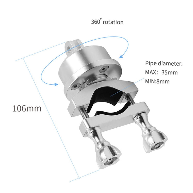 Aluminum Alloy 360 Degree Rotating Base Bike Camera Mount for Action Camera(Silver) - DJI & GoPro Accessories by buy2fix | Online Shopping UK | buy2fix