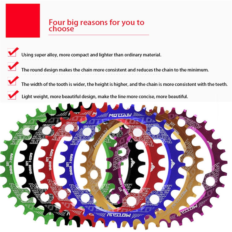 MOTSUV Narrow Wide Chainring MTB  Bicycle 104BCD Tooth Plate Parts(Red) - Outdoor & Sports by MOTSUV | Online Shopping UK | buy2fix