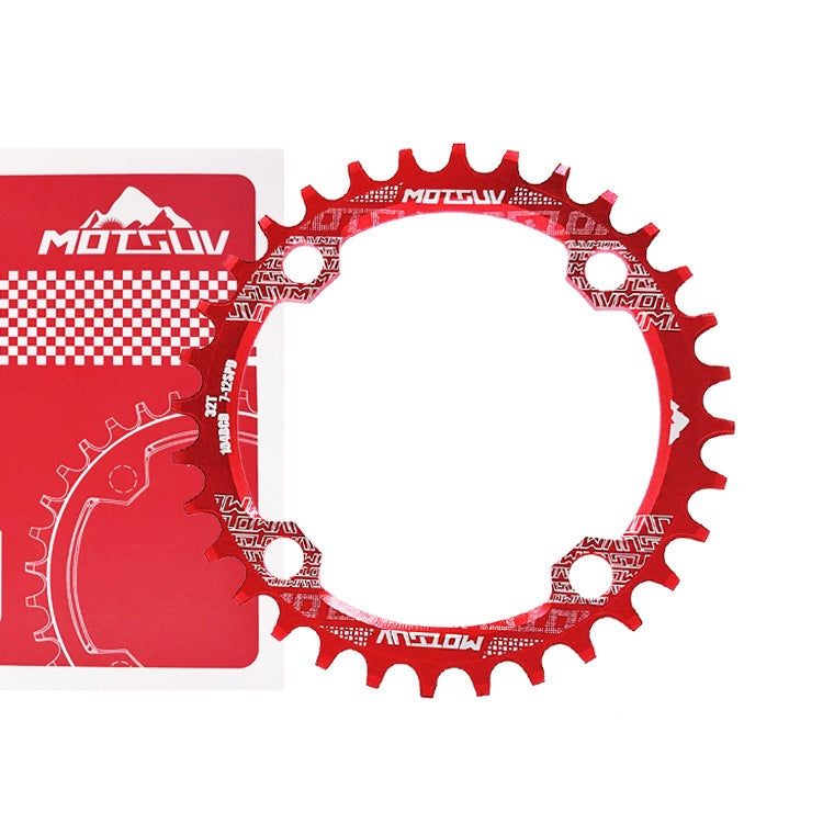 MOTSUV Narrow Wide Chainring MTB  Bicycle 104BCD Tooth Plate Parts(Red) - Bicycle Brake Parts by MOTSUV | Online Shopping UK | buy2fix