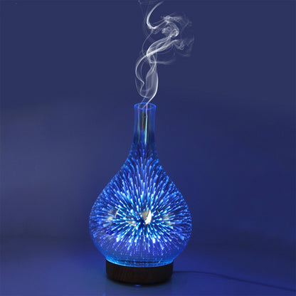 STB-XB10 3D Fireworks 7 Colors LED Night Light Air Humidifier Aroma Essential Oil Diffuser Mist Maker, Plug Type:UK Plug(Light Wood Grain) - Home & Garden by buy2fix | Online Shopping UK | buy2fix