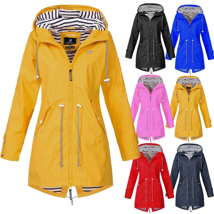 Women Waterproof Rain Jacket Hooded Raincoat, Size:M(Blue) - Hoodie by buy2fix | Online Shopping UK | buy2fix