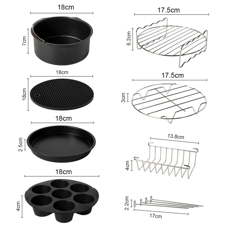 9 inch 12 in 1 Baking Grill Fryer Pan Air Fryer Accessories for 5.3QT-6.8QTup - Home & Garden by buy2fix | Online Shopping UK | buy2fix