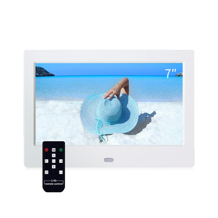 DPF-706-2.4G 7 inch Digital Photo Frame LED Wall Mounted Advertising Machine, Plug:EU Plug(White) - Consumer Electronics by buy2fix | Online Shopping UK | buy2fix
