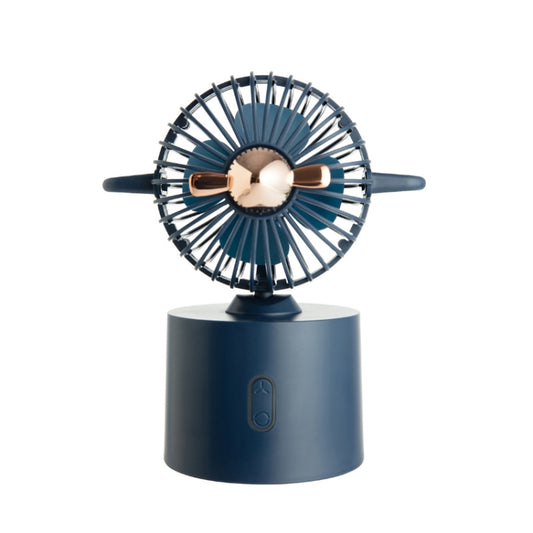 Creative Aircraft Shaking Head Fan Office Desktop USB Charging Mini Fan(Light Luxury Blue) - Consumer Electronics by buy2fix | Online Shopping UK | buy2fix