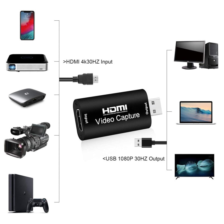 HDMI Video Capture Card Live Recording Box Video Capture Adapter Box - Consumer Electronics by buy2fix | Online Shopping UK | buy2fix