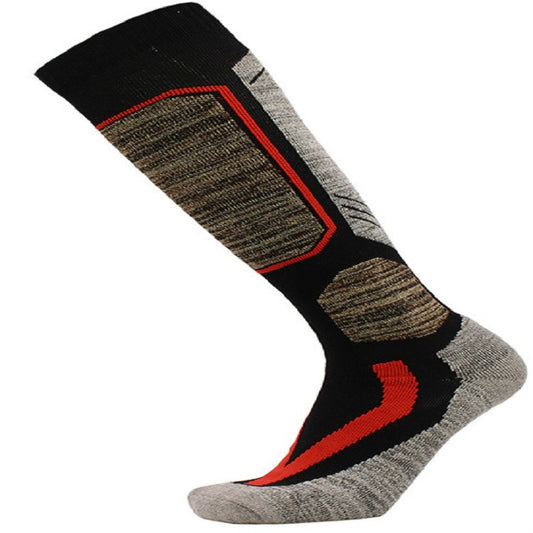 Ski Socks Outdoor Sports Thick Long Sweat-absorbent Warm Hiking Socks, Size:40-45(Black) - High Knee Socks by buy2fix | Online Shopping UK | buy2fix