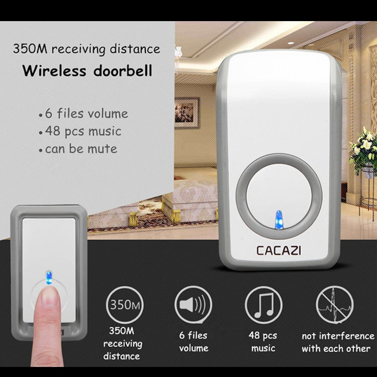 CACAZI W-899 Smart Home Wireless Doorbell Remote Control Doorbell, Style:US Plug - Security by CACAZI | Online Shopping UK | buy2fix