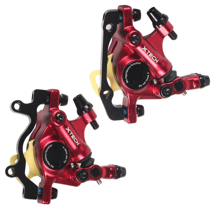 ZOOM HB100 Mountain Bike Hydraulic Brake Caliper Folding Bike Cable Pull Hydraulic Disc Brake Caliper, Style:Front and Rear(Red) - Outdoor & Sports by Zoom | Online Shopping UK | buy2fix